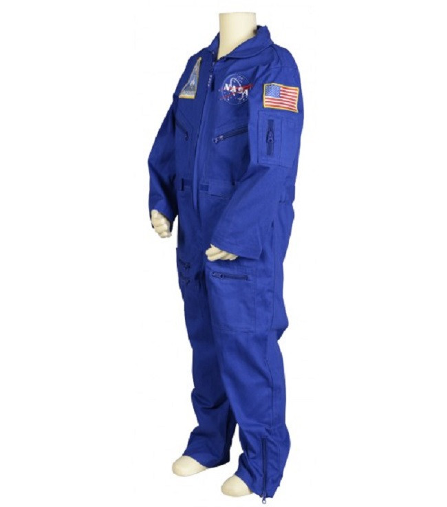 Blue Flight Suit Halloween Costume with Embroidered Cap (ages 68